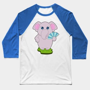 Elephant Hand fan Baseball T-Shirt